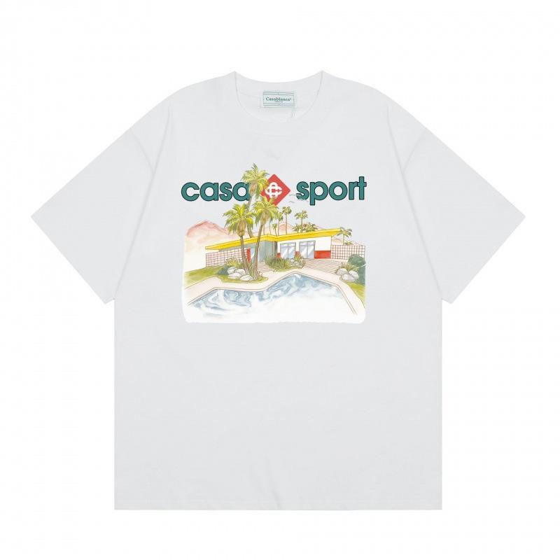Casablanca summer new Casablanca LOGO printed men s and women s loose short-sleeved T-shirt trend S