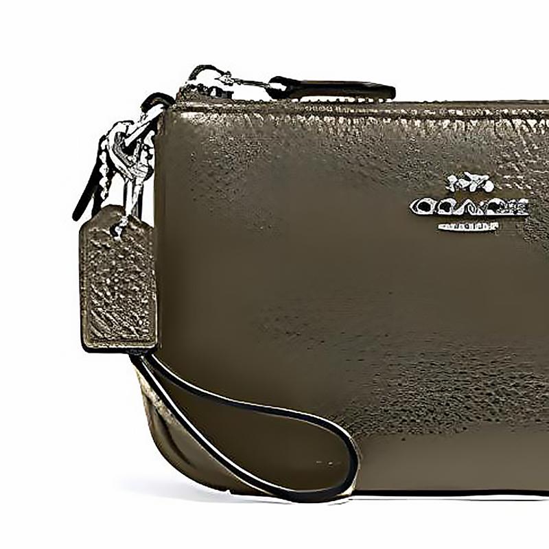 Coach Nolita 15 Pebble Leather Zipper Clutch Bag Women Bags Olive-Green 6386-SVB75
