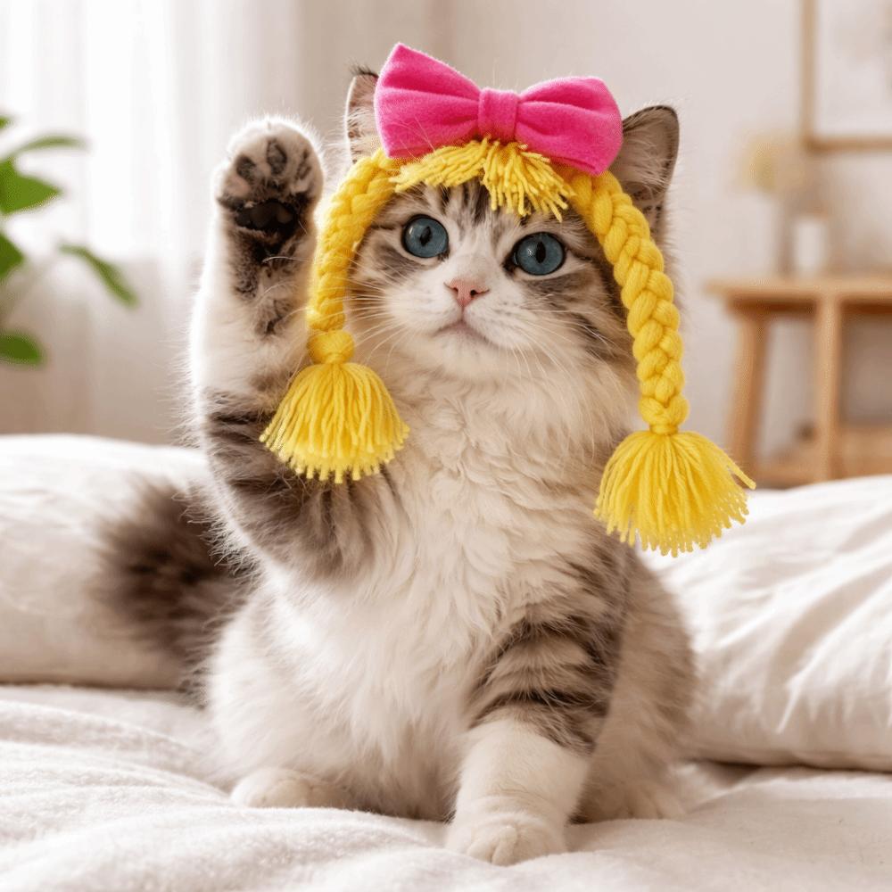 Adjustable Pet Head Cover Bow Pet Headgear Creative Cat Cosplay Headwear Cosplay Events