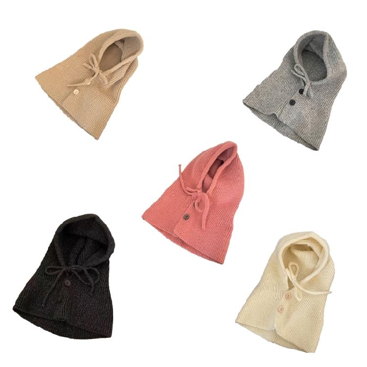 Adult Winter Beanies Hood Knit Balaclava Handmade Neck Protect Hat Casual Wear