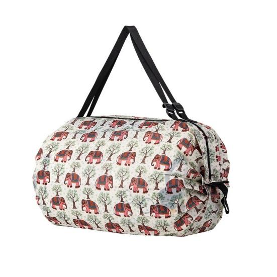 Foldable Shopping Bag Reusable Grocery Storage Tote Bag Portable Oxford Cloth Shoulder