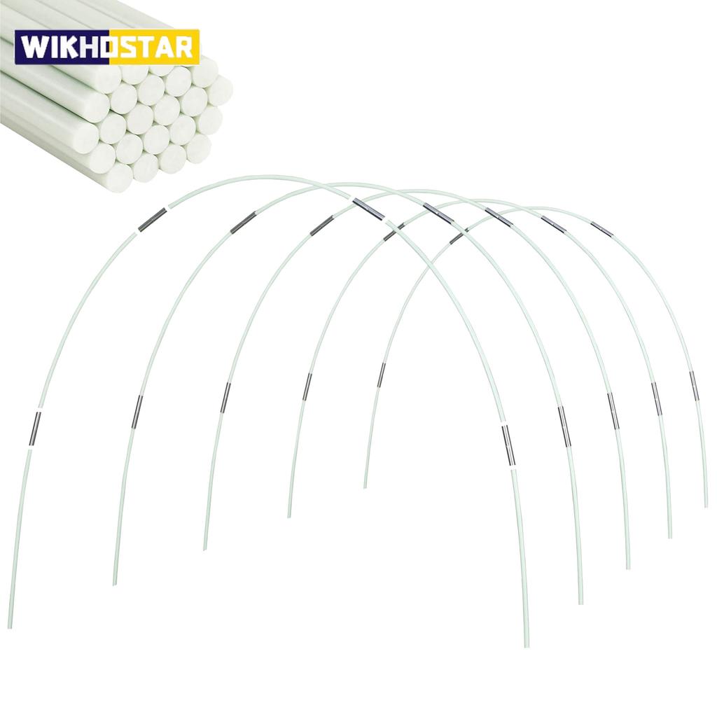 25/50pcs Garden Greenhouse Hoops Rust-Free Fiberglass Support Frame for DIY Plant Support & Grow Tunnel
