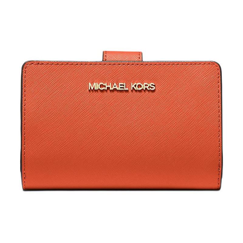 MICHAEL KORS Logo Bifold Leather Wallet Medium Women s Red Clay красный