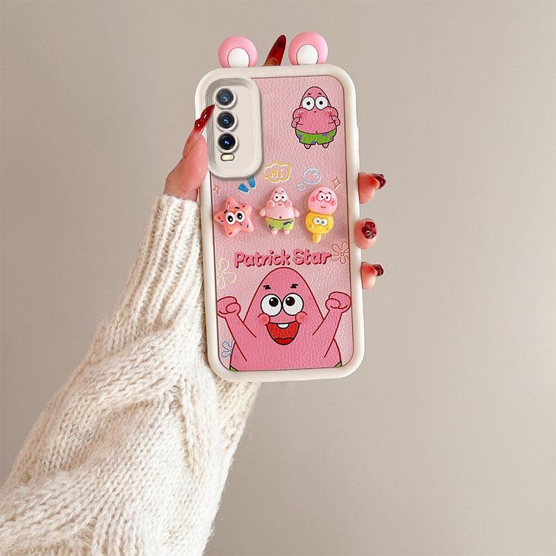KEYSION Cute Ear 3D Cartoon Case for VIVO Y20 Y20sG Y20i with Bracelet Soft Silicone Shockproof Phone Cover for VIVO Y12S Y11S