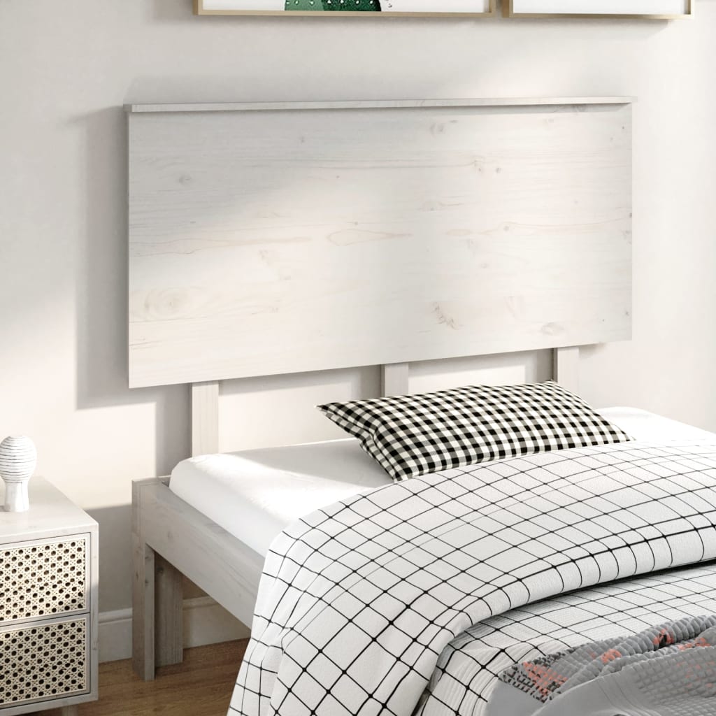 Vidaxl Wezgłowie Łóżka, Białe, 124X6X82,5 Cm, Lite Drewno Sosnowe
