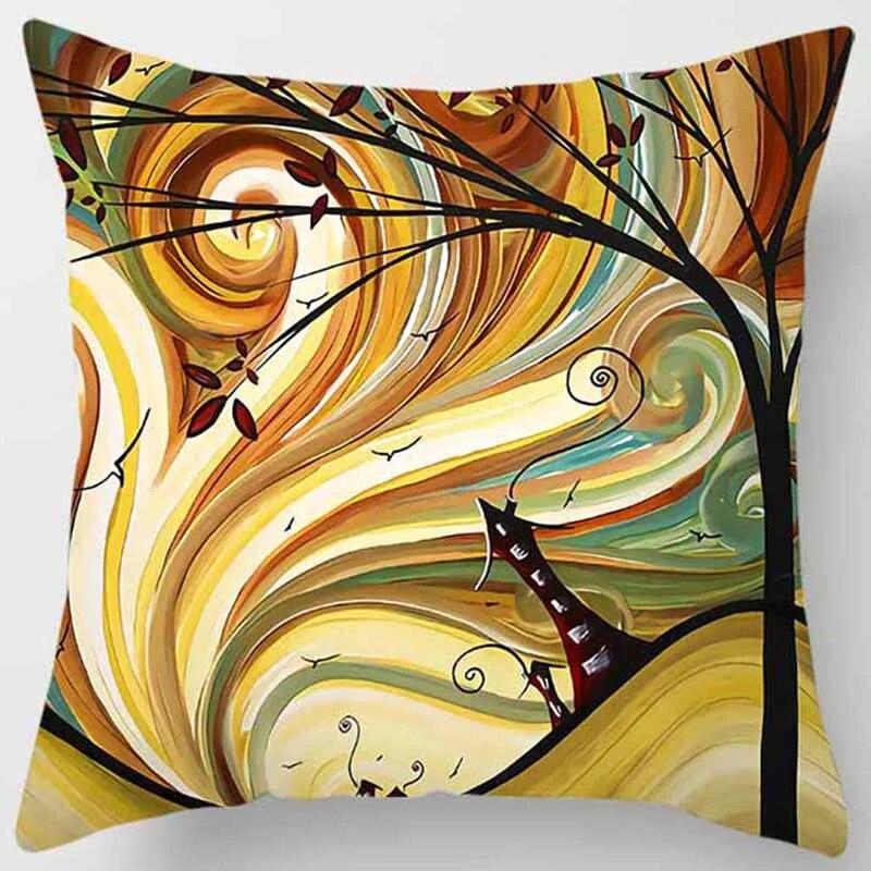 Abstract Painting Collection Design Pillowcase Home Office Decor Square