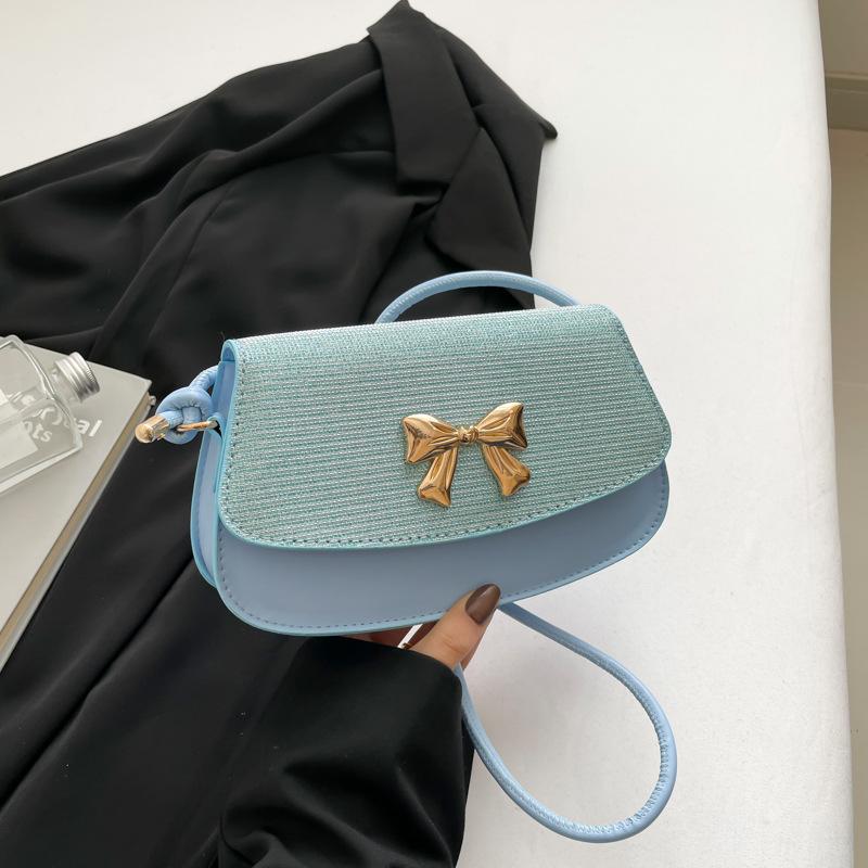 Beautiful Bow Trend Casual Small Square Bag New Simple Fashion Shoulder Armpit Bag Women