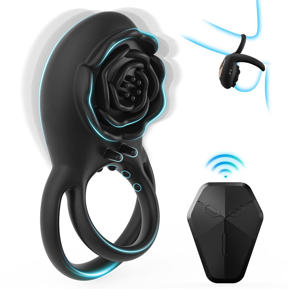 Rose Lock Vibrating Ring for Men, 8-Mode Magnetic Rechargeable Wearable Adult Toy