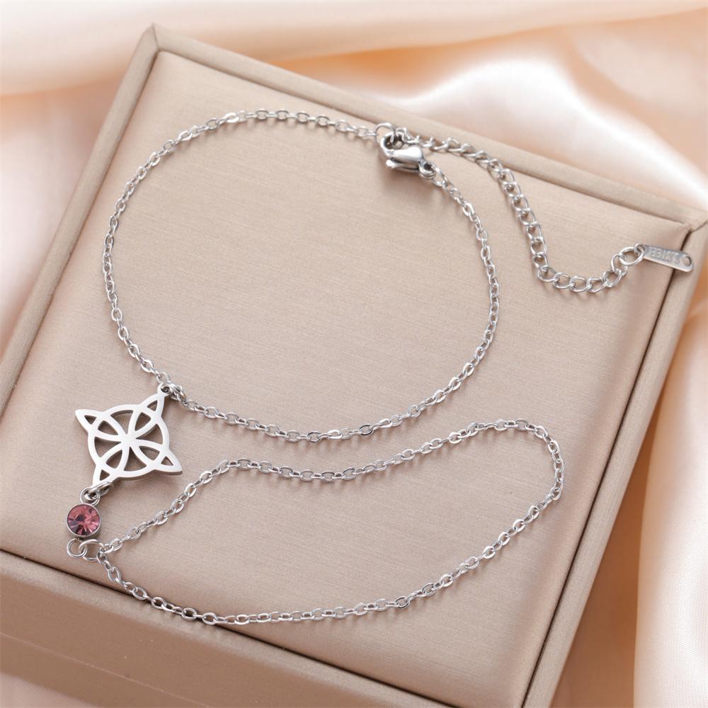 

Witch Knot Bracelet Finger Ring Hand Chain Rhinestone Stainless Steel Witchcraft Protection Amulet Jewelry Wiccan Pagan Vintage