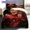 Biancheria da letto con motivo CR7 Cristiano Ronaldo, Set copripiumino Federa Regalo di Compleanno per la Casa(1 * copripiumino + 2 * federa, senza nucleo)