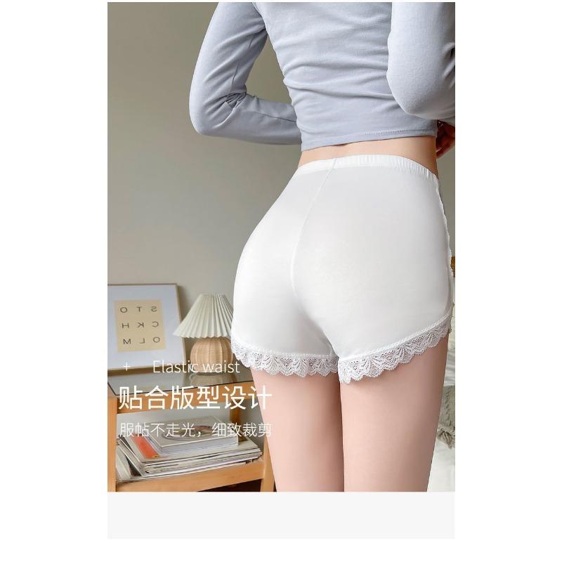 Safety Pants In and Out of Summer Women's Anti-slip Thin Ice Silk Lace Plus-size Three Point Stretch Slimming Leggings