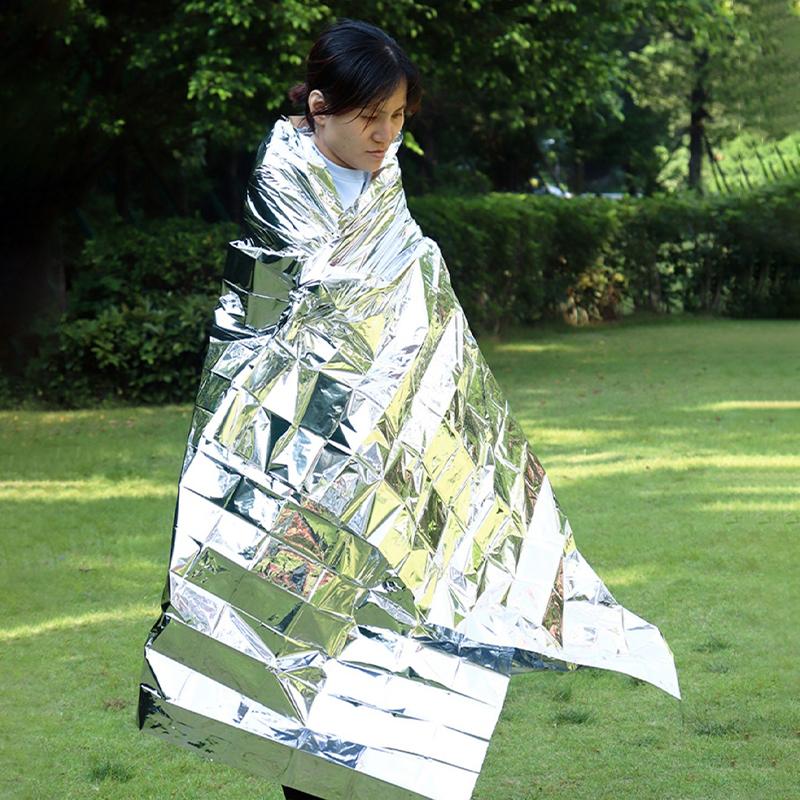 Emergency Blanket Outdoor Survive First Aid Military Rescue Kit Windproof Waterproof Foil Thermal Blanket For Camping