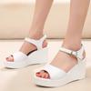6cm 8cm 10cm Small Size 33-43 Comfortable Thick Bottom Green Sandals Platform Wedges Shoes 2025 Summer High Heels Sandals Office