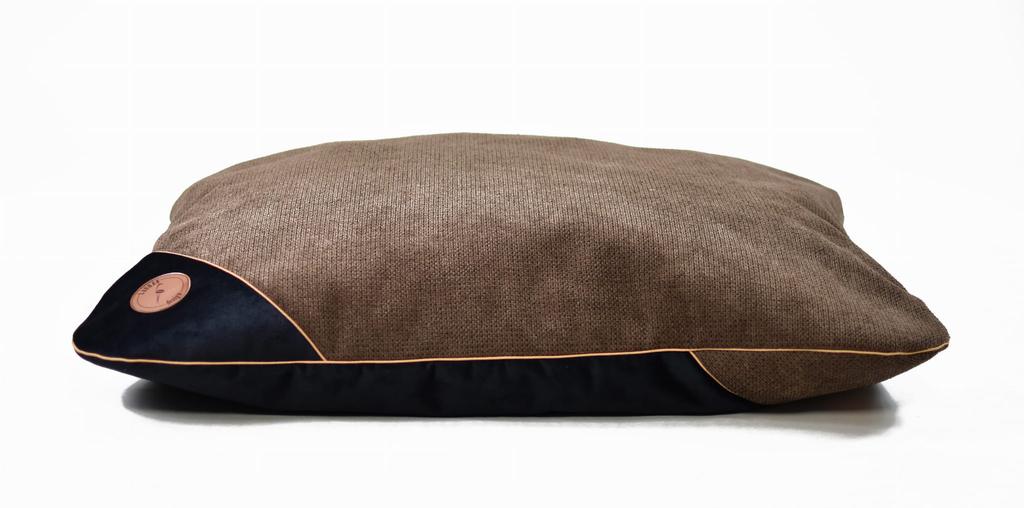 Frida Cushion Brown Structure + Black Velvet 70cm x 50cm