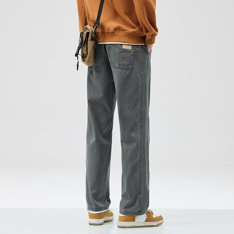 

Men s Pants, Casual Men s High-end Winter Clothes, Casual Straight-leg Pants, American High Street Tooling Trousers, Retro Trendy Men XXXXL сірий