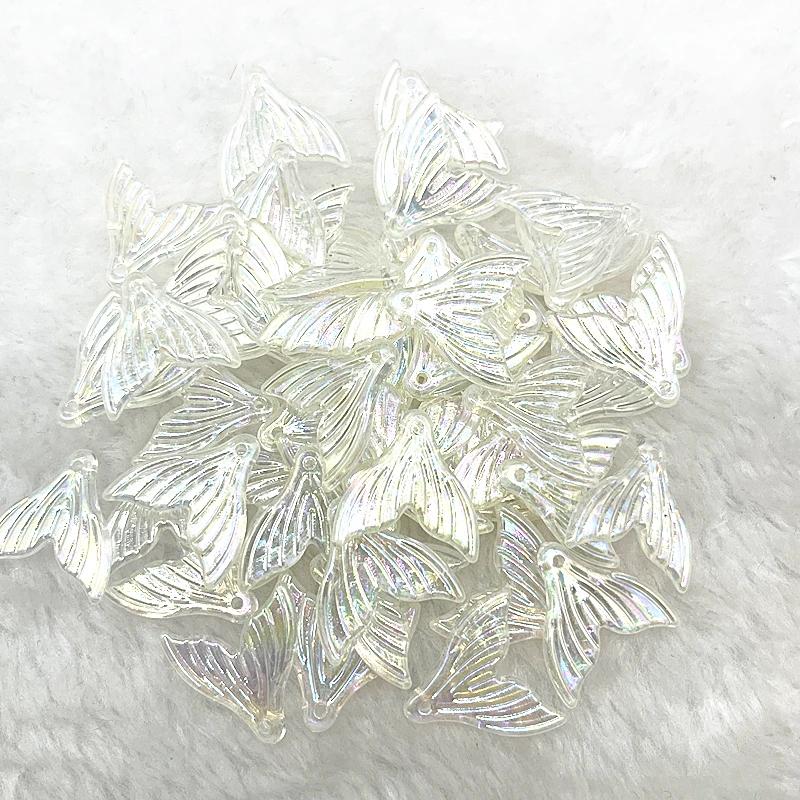 30pcs 20mm Colour AB Acrylic Mermaid Tail Pendant Charms for Jewelry Making Diy Earring Phone Chain Keychain Handmade Accessorie