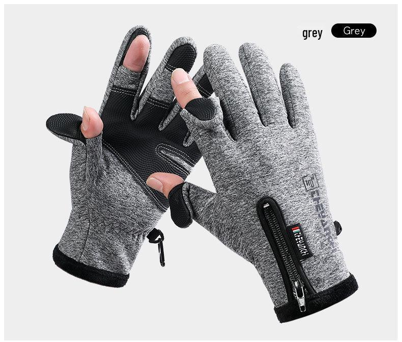 Men's Winter Fishing Gloves: Waterproof, Thorn-Proof, Fleece-Lined, Three-Fingerless Design for Ice & Cold Weather Fishing