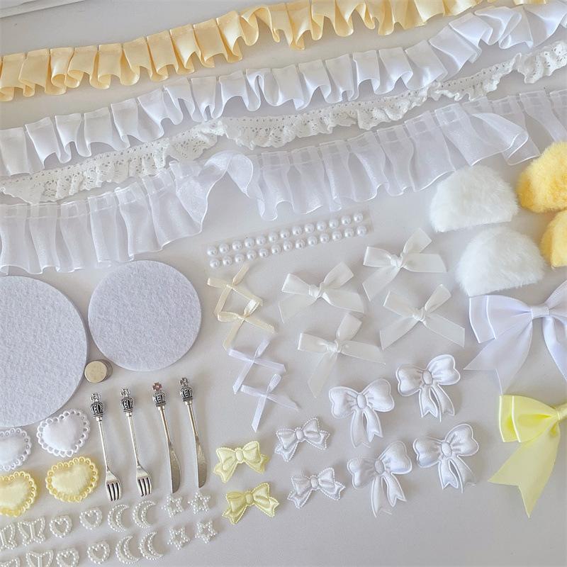 63ks Kawaii DIY Ita Bag Dekorace Materiál Sada Stuha Mašle Andělské Křídlo Sada Doplňků K-Pop Fanoušci Ruční Výroba