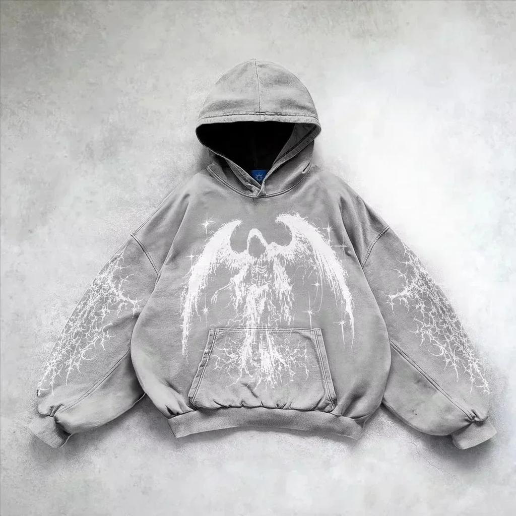 Spring Autumn Europe and America Hip Hop Retro Kids Hoodie Boy's Street Pullover Casual Loose Vintage Sweatshirt Girl's Hoodie Top