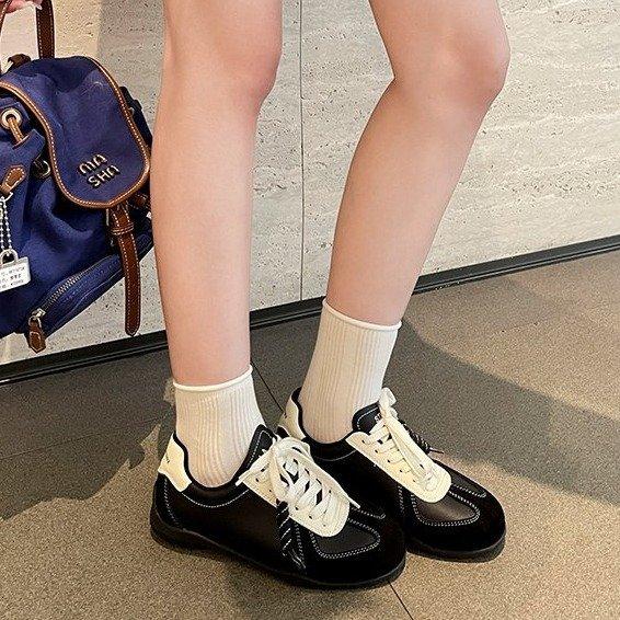 Retro color matching flat-soled German training shoes women's shoes 2025 new autumn platform sports shoes Forrest Gump casual shoes board shoes