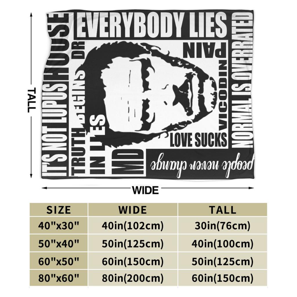 House MD Dr Gregory House Fashion Blanket Multiple Sizes Super Soft Cozy  Throw Fashion Blankets for Couch Sofa and Bed
