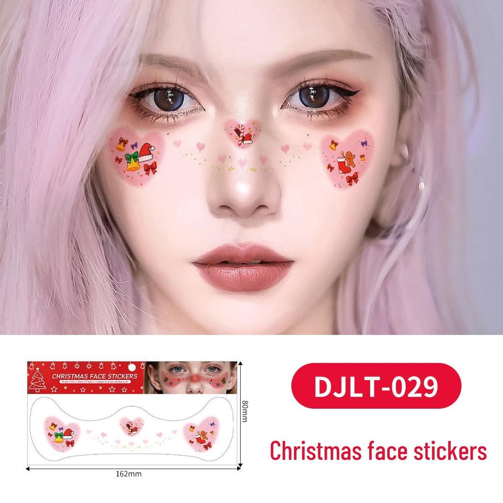 Christmas Tattoo Stickers: Easy-to-Remove Temporary Makeup Tattoos with Tree, Reindeer, and Snowflake Designs.