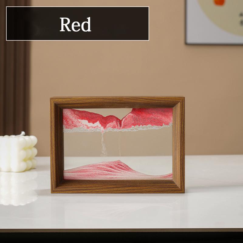 Wooden Frame Sandscape Moving Sand Art Picture Quicksand 3D Liquid Hourglass Craft Flowing Sand Painting Office Home Decor Gifts
