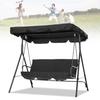 Double People Outdoor Garden Waterproof Swing Sunshade Cover Canopy Shade Cloth 142x120x18cmBlack