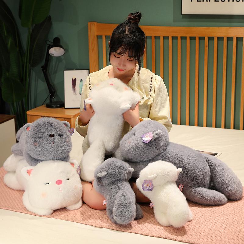 Sleeping Cat Throw Pillow Plush Toy Doll Cat Doll Children Soothing Rag Doll Birthday Gift