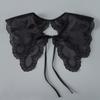 White Retro Hanfu Cloud Shoulder Shawl with Lace Trim & Embroidery for Women