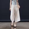 SOFSIL Women's High Waist Silk Blend Wide Leg Cropped Pants
