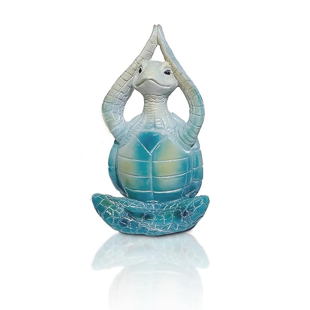 with Non-Slip Base Yoga Sea Turtle Figurines Zen Ocean Theme Charm Table Shelf Sculptures Beach Bathroom Office Decoration