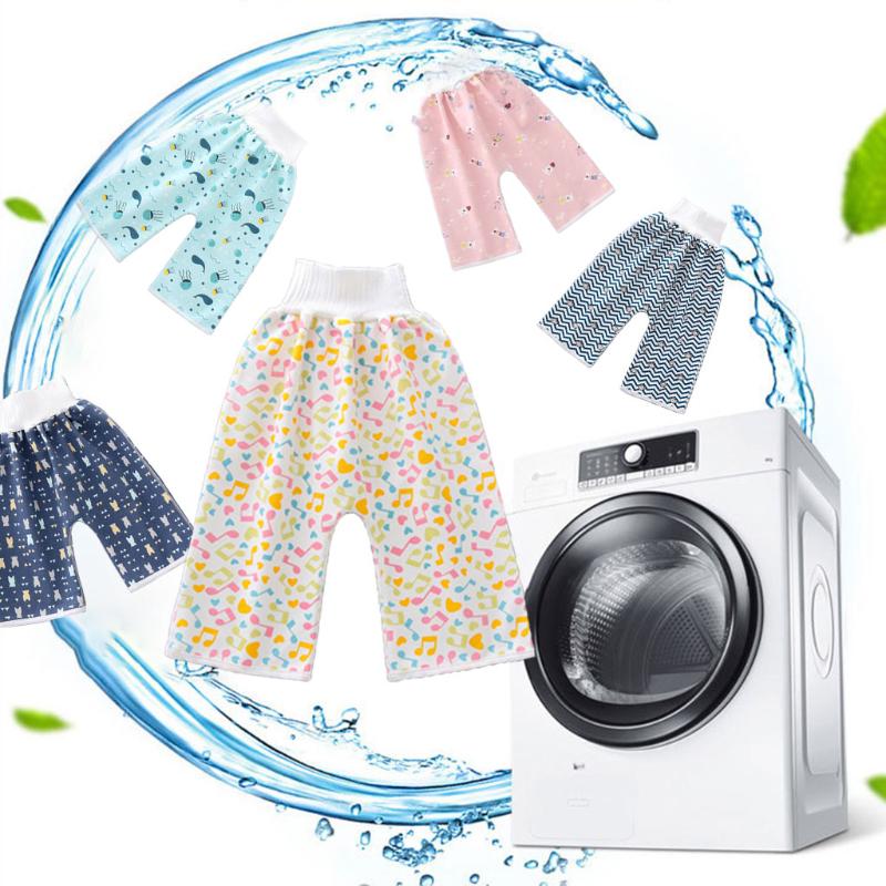 Comodi Pantaloncini-Gonna Pannolino Bambino 2 in 1 Anti Enuresi Lavabili Cotone Addestramento al Vasino Pantaloni Pannolino Impermeabili Biancheria da Letto