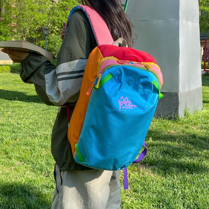 Schoolbag Alpaca Dopamine Contrast Backpack Outdoor Men's and Women's Trend Brand Light Travel Mountaineering Bag Student School Bag