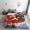 Christmas-Santa-Claus Blankets Nordic Merry Christmas New Year Wool Throw Blanket Summer Air Conditioning Lightweight Bedspreads