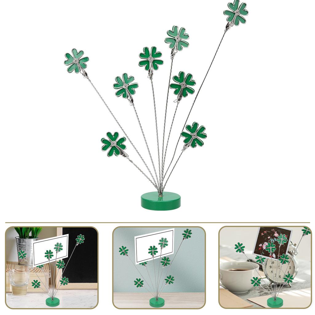 Clover 8-Branch Picture Clip Stand Multi-Function Photo Holder Memo Clamp Card Display Desktop Home Decoration