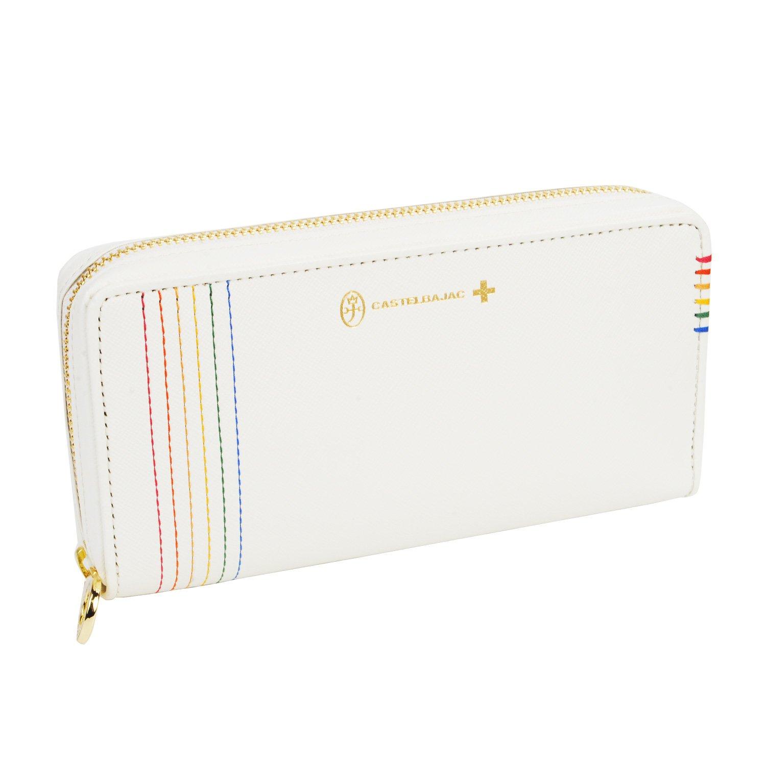 

Round zipper long wallet with coin purse Shest 027606 Shiro [Castelbajac] білий