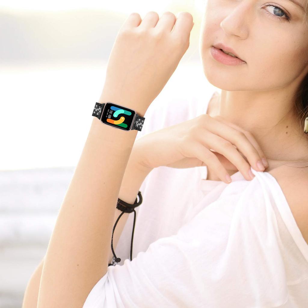 For Samsung Galaxy Fit3 SM-R390 Strap Replacement Shiny Rhinestone Metal Smart Watch Band