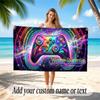 Neon Abstract Theme Beach Towel Personalized Custom Name & Text Soft Quick Dry Beach Towel for Swimming Travel