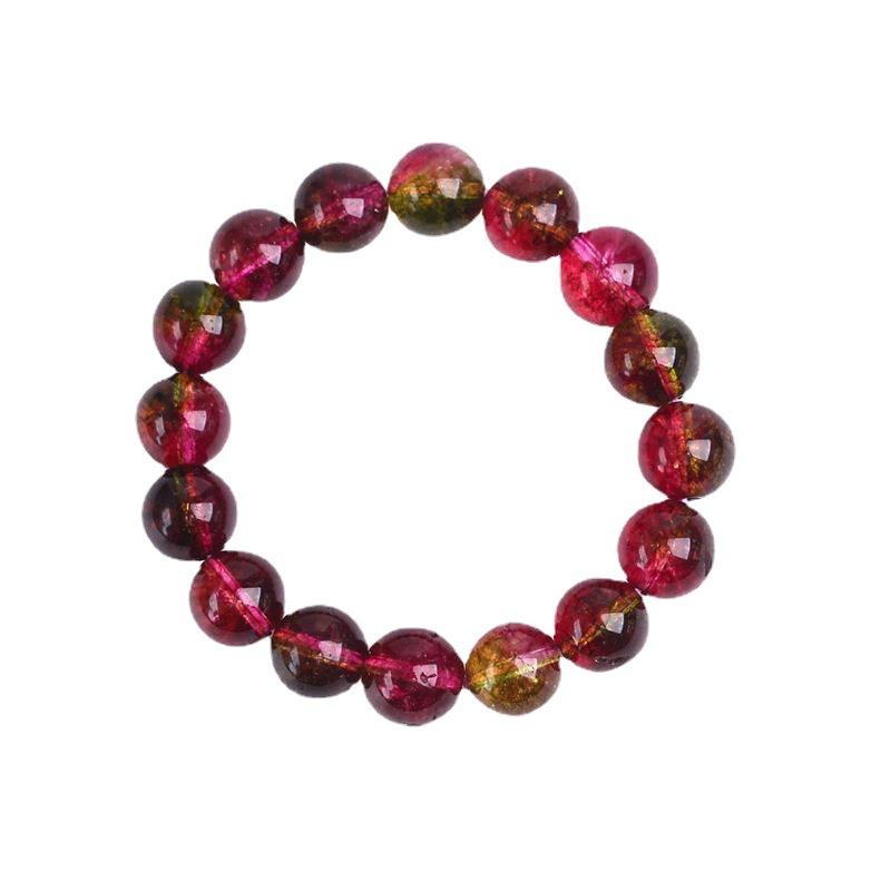 Natural Ice Watermelon Crystal Imitation Tourmaline Crystal Bracelet Tourmaline Bracelet for Women, Ladies' Jewelry Supply