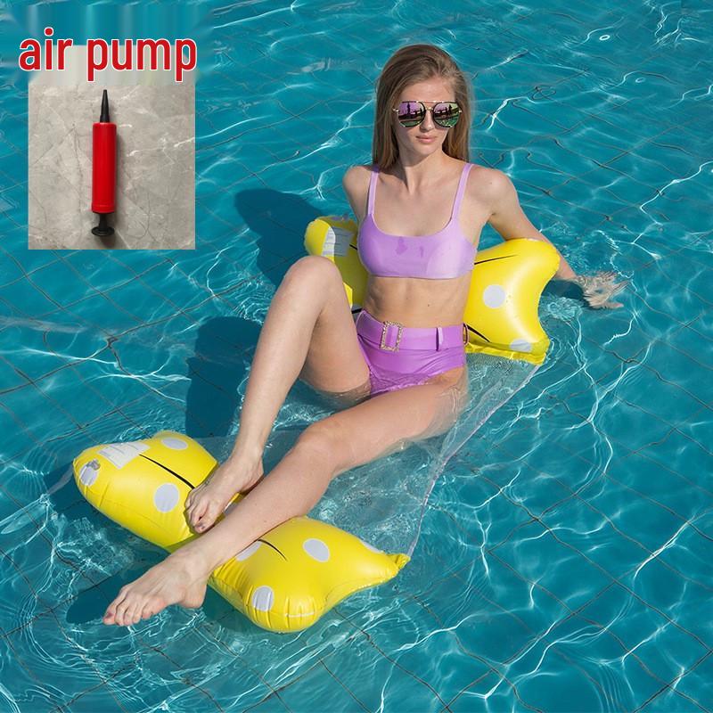 New Arrival Adult Inflatable PVC Water Lounger - Striped Mesh Floating Hammock