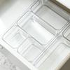 4pcs Large Capacity Clear Plastic Desk Drawer Organizer Box Storage Container for Office Stationery and Home Decluttering