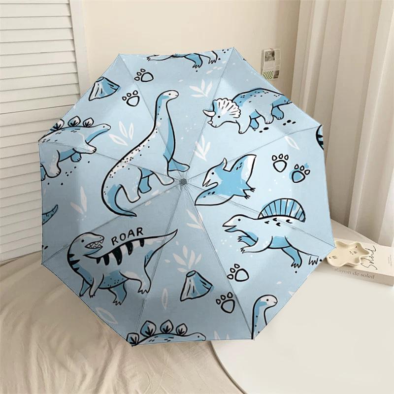 

1PC dinosaur patternAutomatic Open/Close Umbrella with Windproof, 8-Rib Sturdy Canopy, Durable Ribs, Fashionable Design, Outdoor Accessory, Fun Prin,