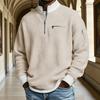 Men Waffle Sweatshirt Quarter Zip Stand Collar Casual Pullover Color Block Long Sleeve Top for Office Street Gym Wear