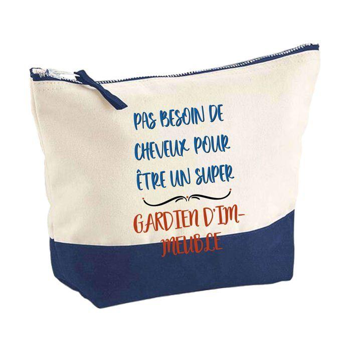 Trousse de maquillage - PLANETEE - Gardien d'immeuble pas besoin de Cheveux - Grand format - Coton - Impression HD