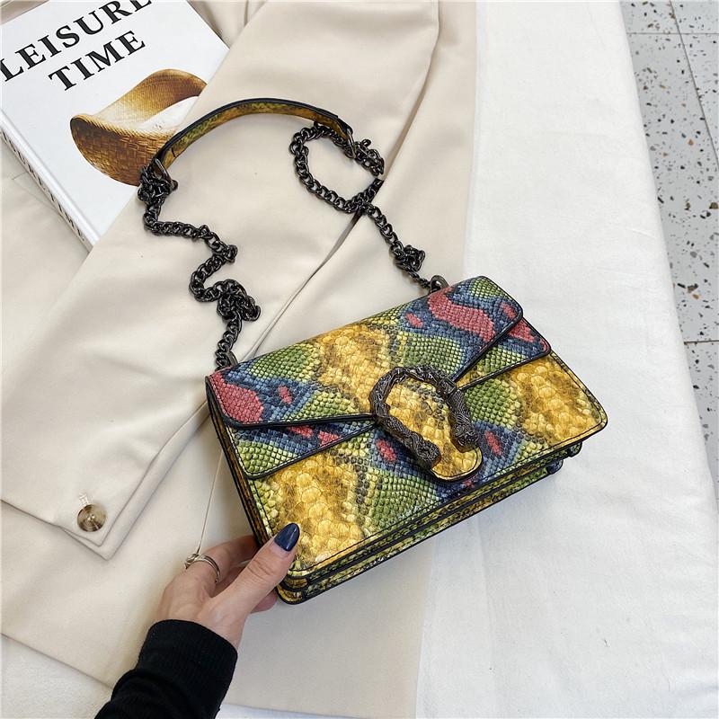 2024 Floral Crocodile Pattern Chain Crossbody Bag: Double Compartment Flap Shoulder Backpack