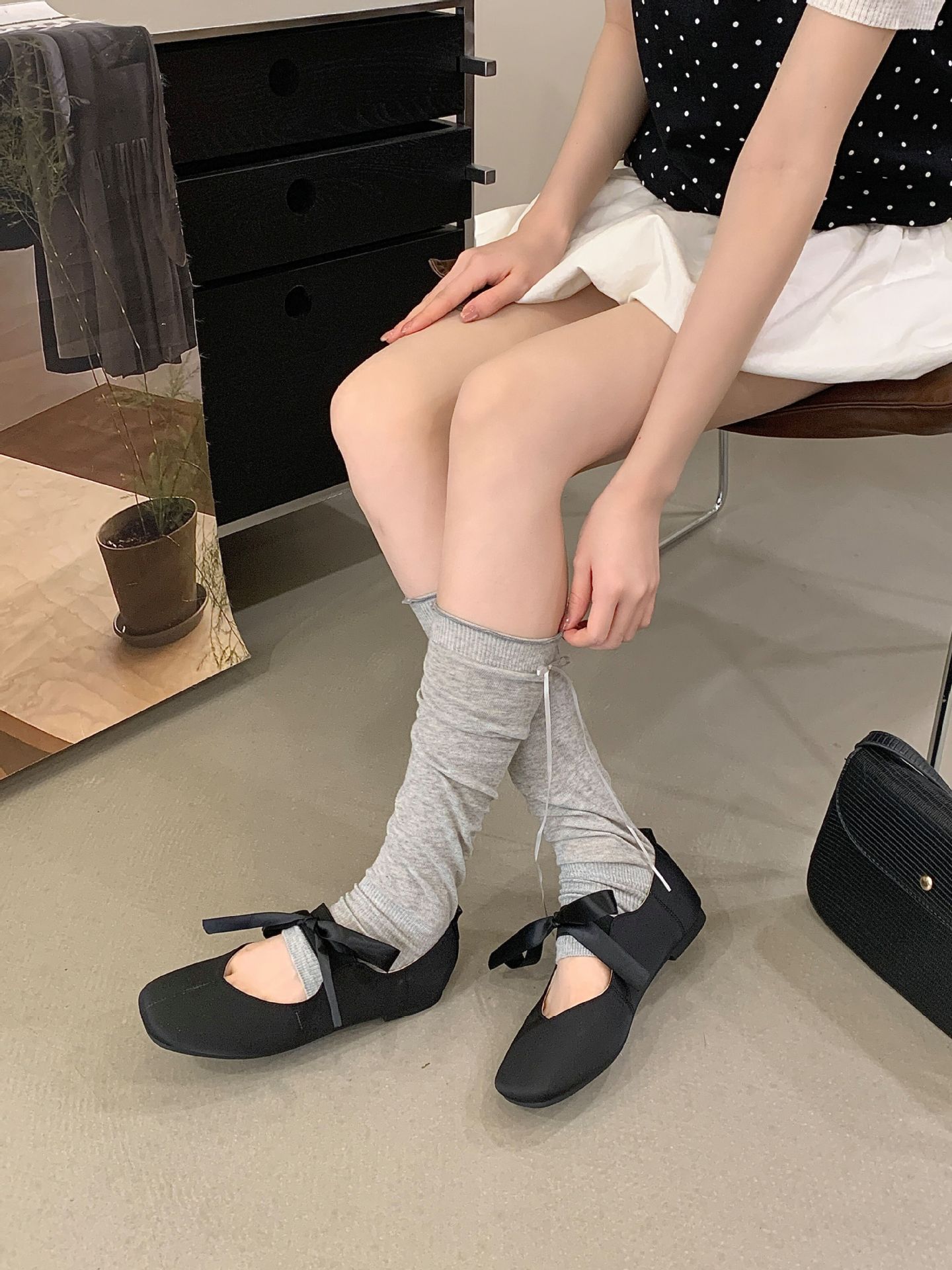 

French Bow Small Fragrant Mary Jane Single Shoes Women S Shoes Spring Gentle Evening Shoes 35