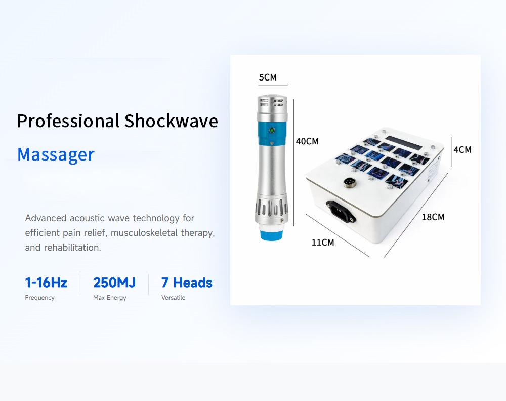 Dot Matrix Ballistic Shockwave Therapy Device for ED, Fascia Pain, and Orthopedic Massage