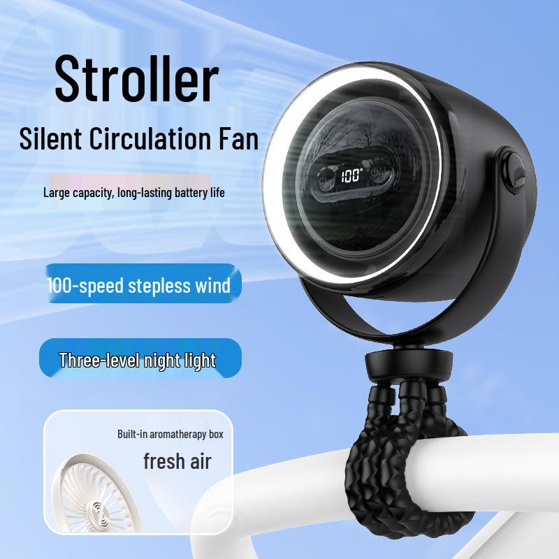 3-Speed USB Rechargeable Octopus Fan with Aroma and Night Light