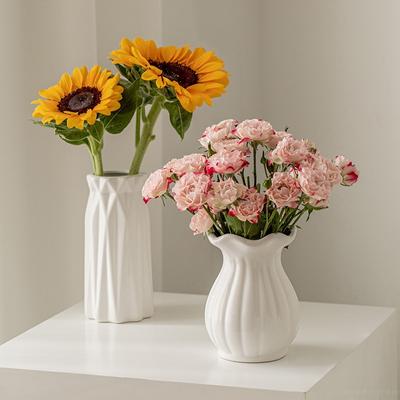 Vaso di Fiori in Ceramica Imitazione Nordico Monocolore Plastica Vaso per Piante Essiccate Contenitore per Composizioni Floreali Decorazione per Soggiorno Casa